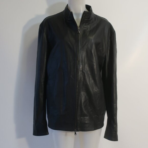 Mens Ponte Vecchio Florence Black Full Zip Leather Jacket 58/IT (US/48) - Picture 2 of 11